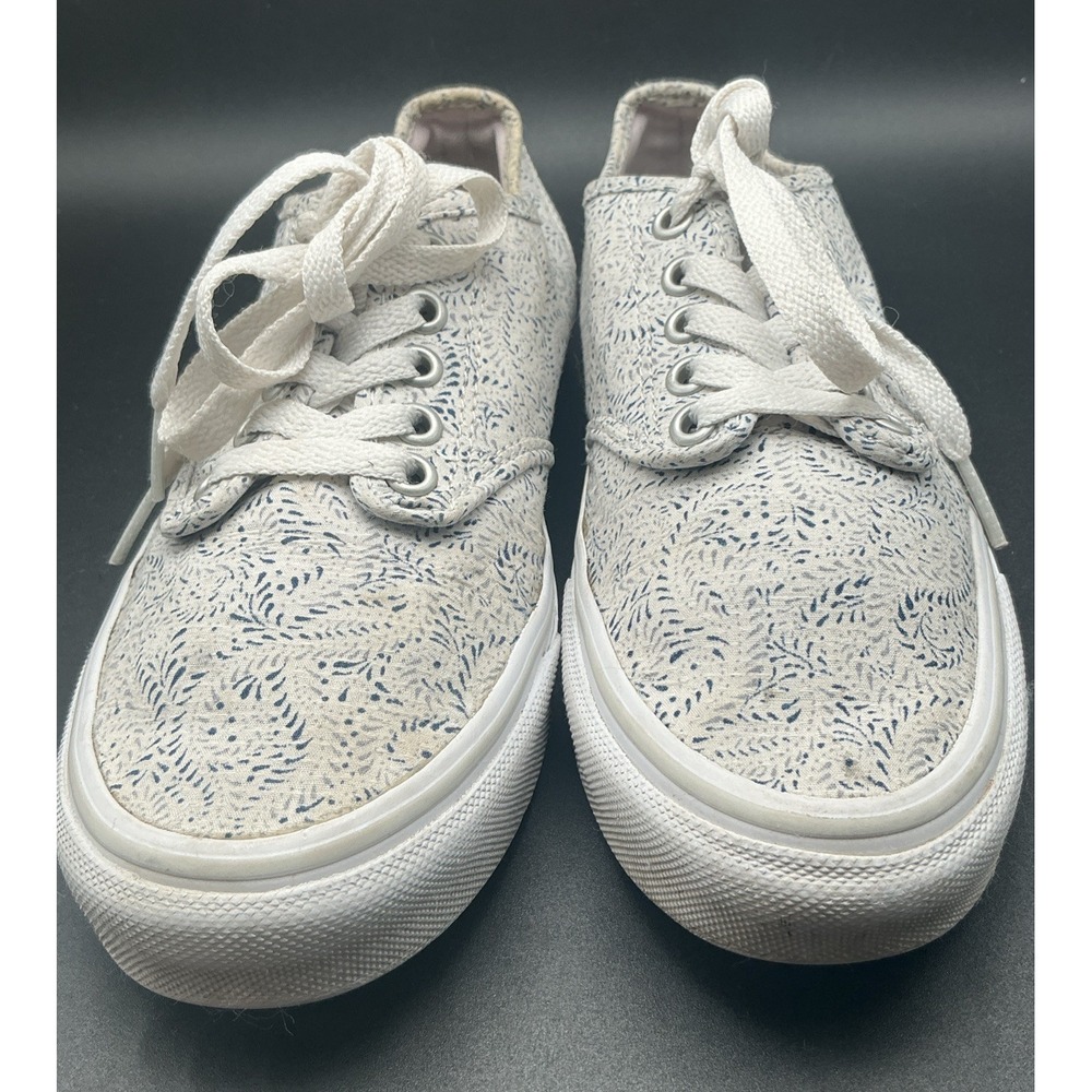 Vans Authentic Low Top Sneakers Womens Size‎ 6 Canvas Blue White Paisley Swirl